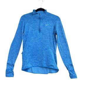Nike Dri-fit Womens Size Small S Blue Quarter Zip Pullover Running Athletic